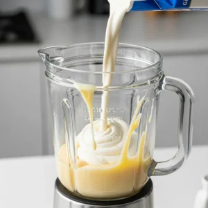 Add heavy cream and sweetened condensed milk to a blender