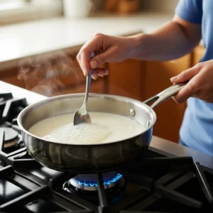 Warm the 2 cups of whole milk