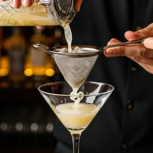 Strain into the prepared martini glass.