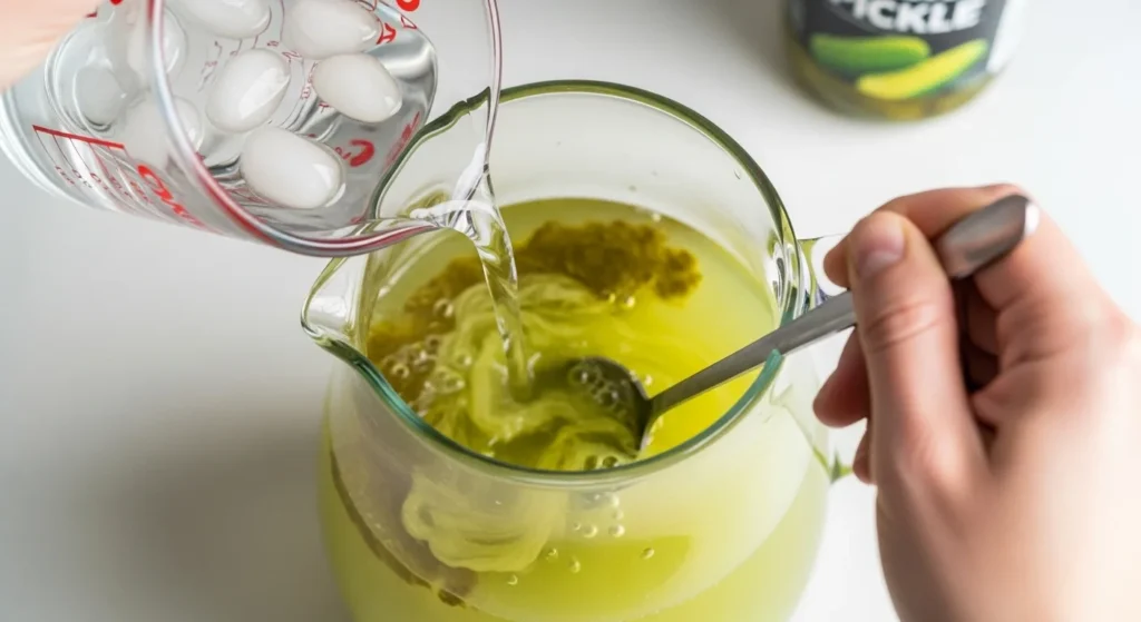 Adding Water and Pickle Juice