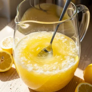 fresh lemon juice and granulated sugar