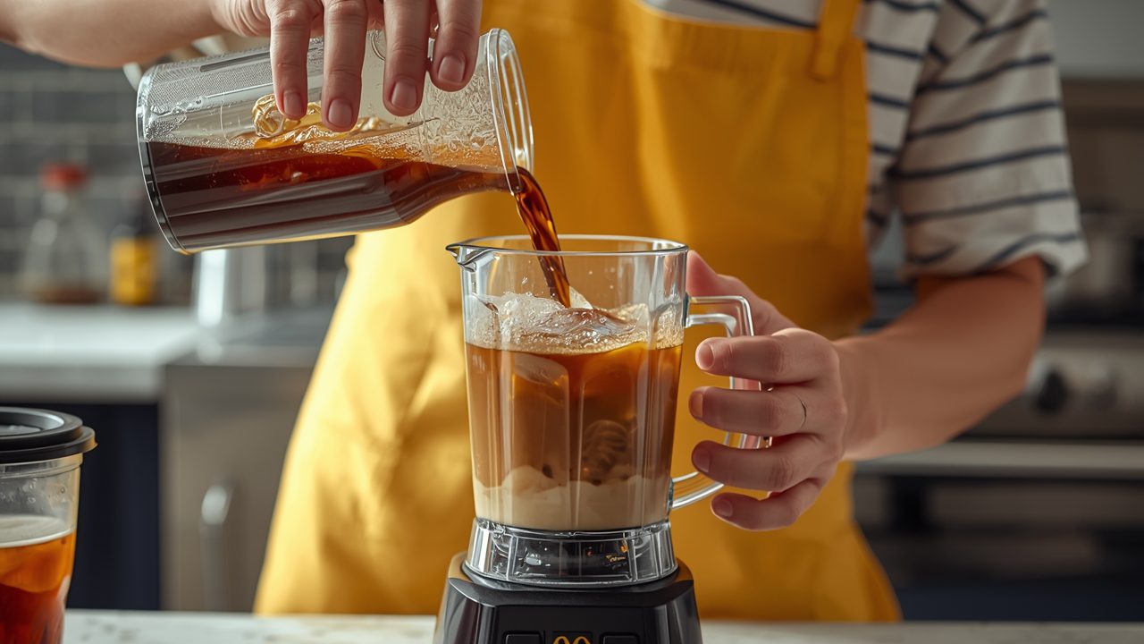Making mcdonald's iced coffee recipe - step by step process