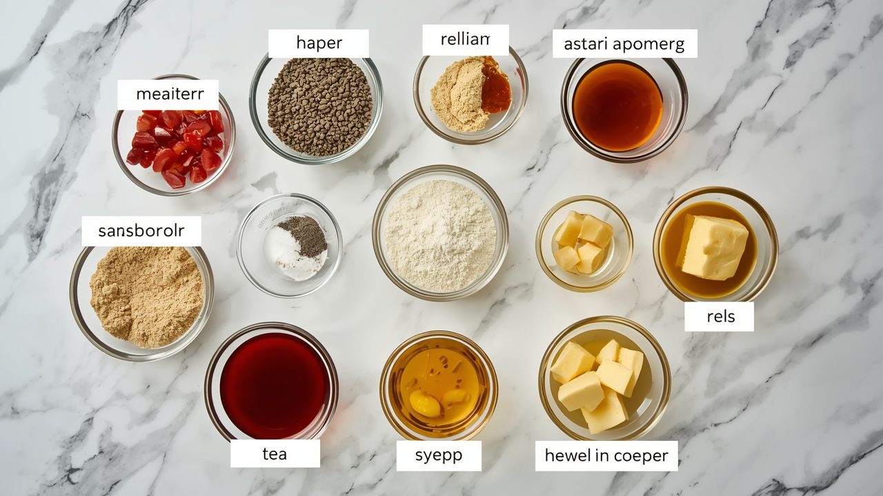 All ingredients for McDonald's sweet tea recipe laid out on a clean counter