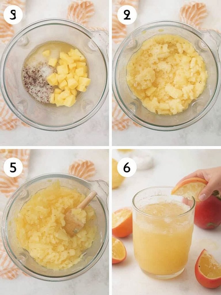 Preparation Steps for Pineapple Dragonfruit Lemonade