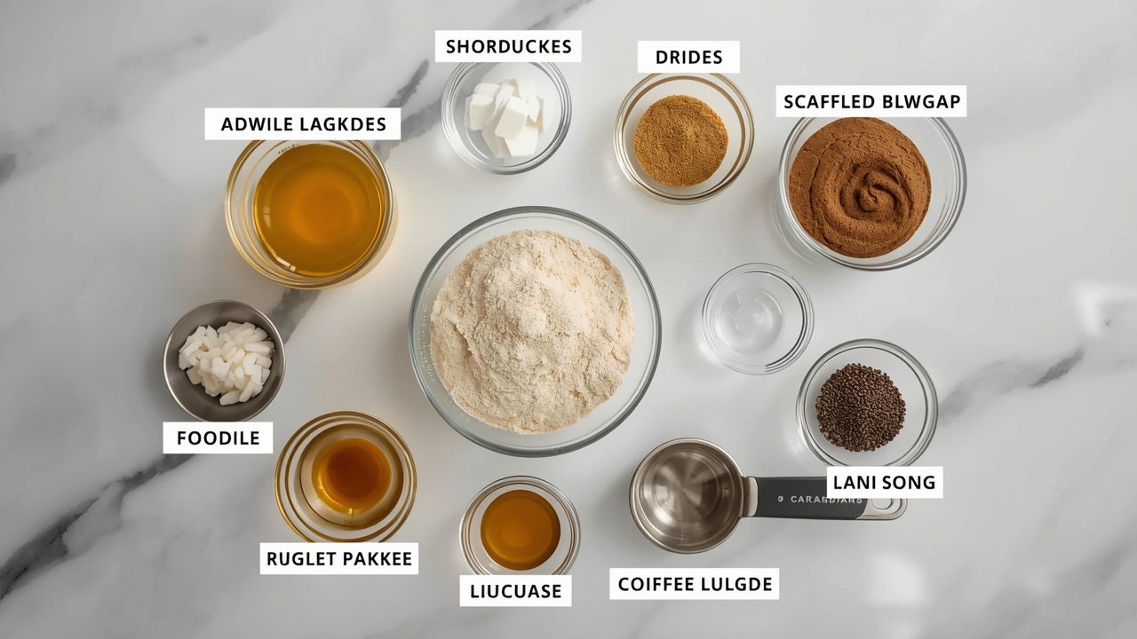 Ingredients for starbucks blonde vanilla latte laid out on counter