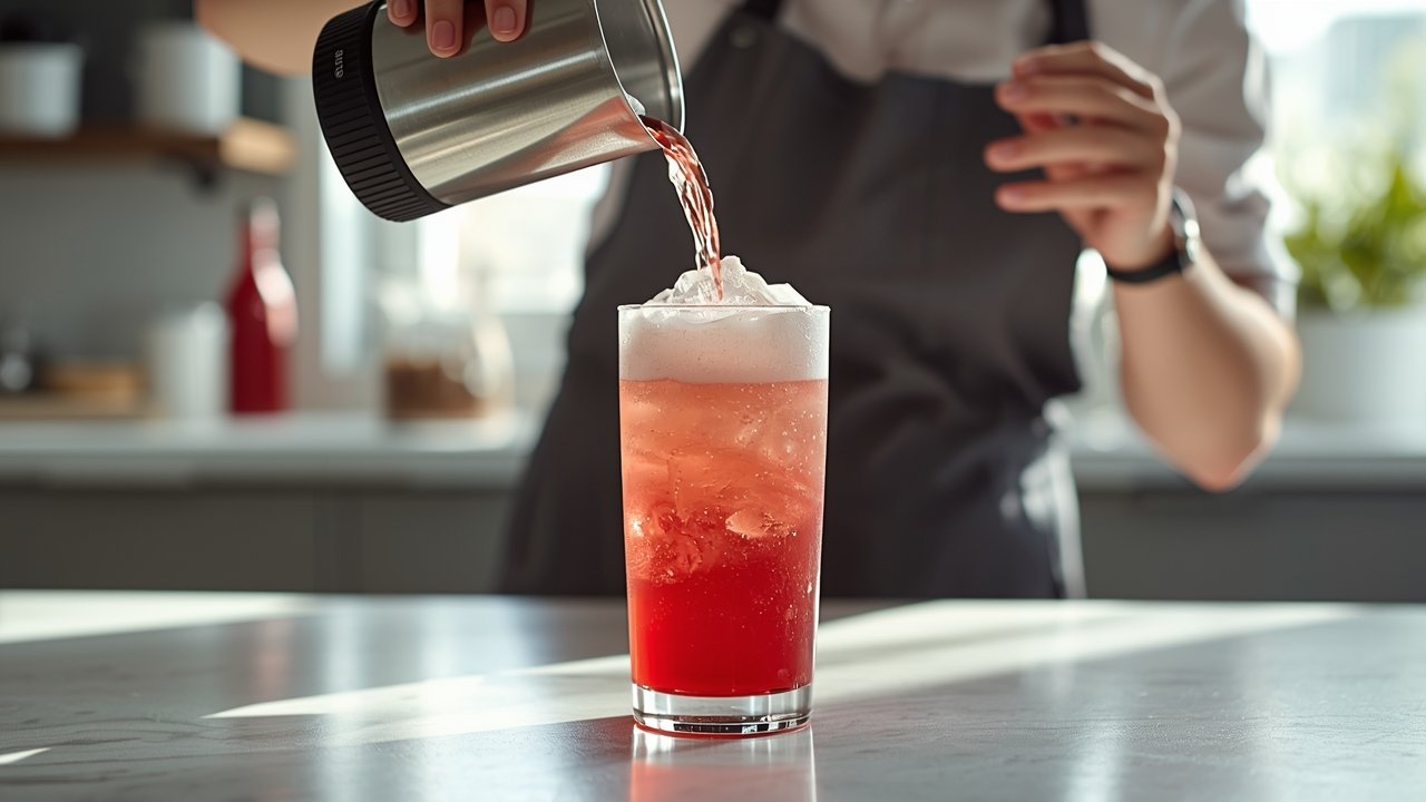 Step by step process of making Cherry Limeade Sonic Copycat at home
