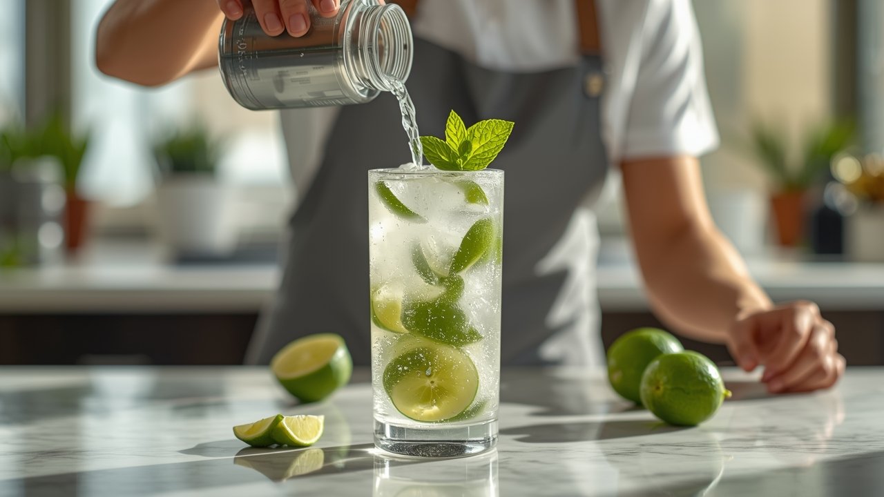Step by step process of making Virgin Mojito Variations at home