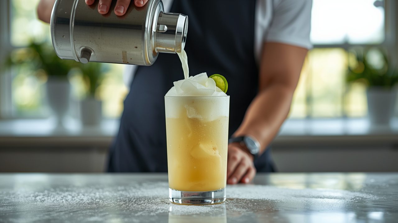 Step by step process of making picklerita slush at home