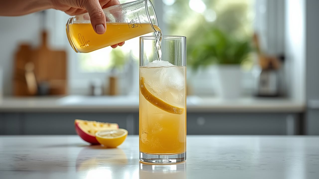 Step by step process of making pineapple dragonfruit lemonade at home