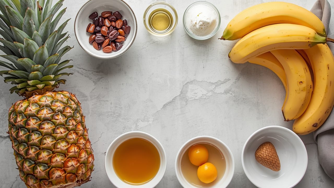 pineapple fruit syrup ingredients including fresh pineapple, sugar, water and lemon juice