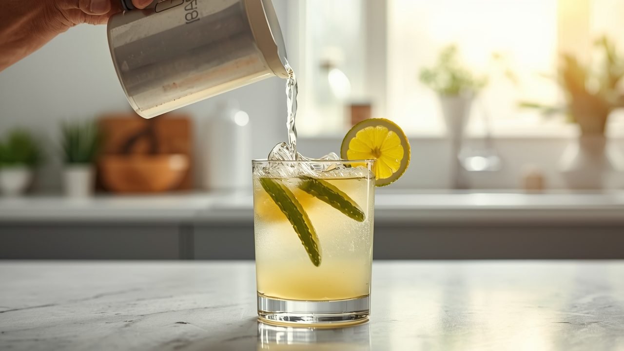 Step by step process of making Popeyes pickle lemonade at home