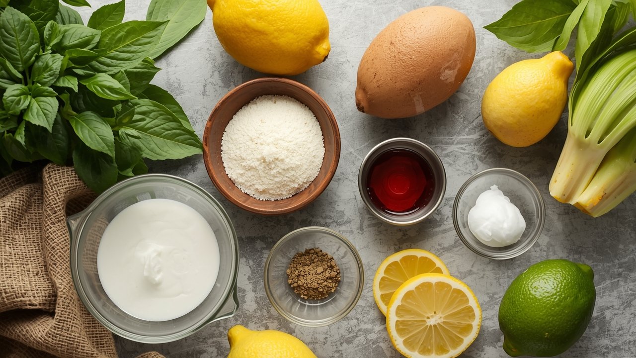 Sonic lemonade cream cooler recipe ingredients including fresh lemons, vanilla ice cream, sugar, and ice