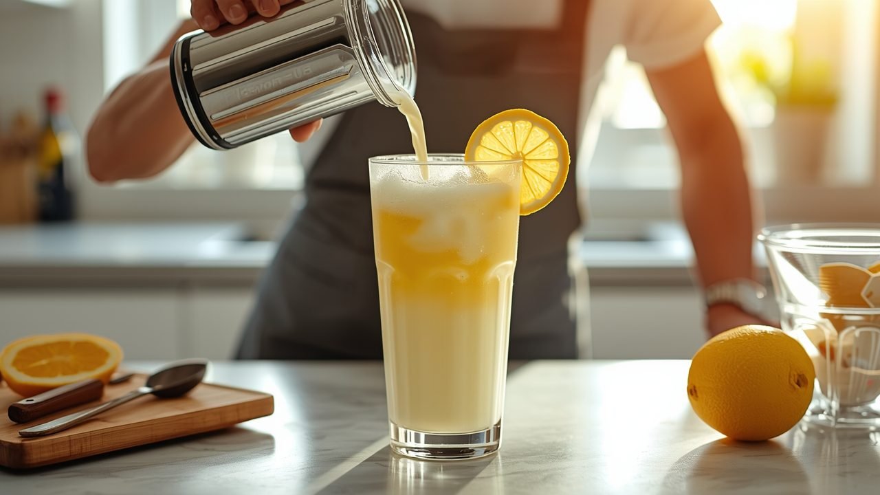 Step by step process of making sonic lemonade cream cooler recipe at home
