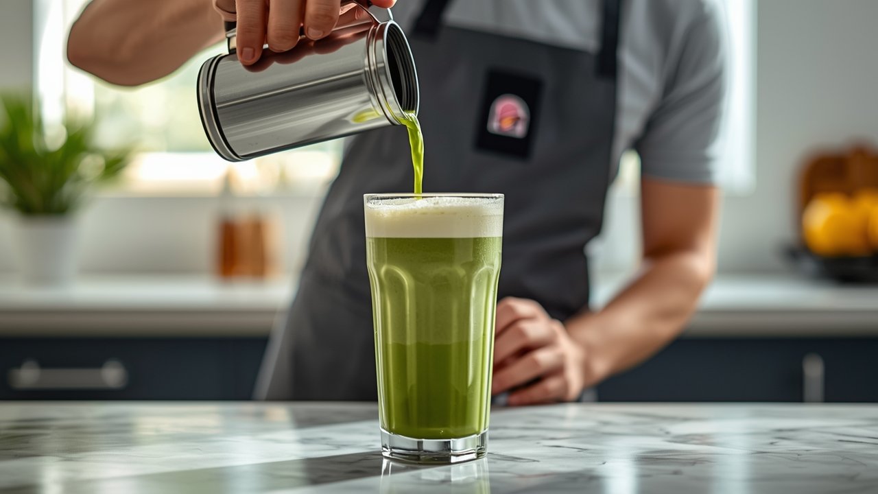 Step by step process of making taco bell matcha at home