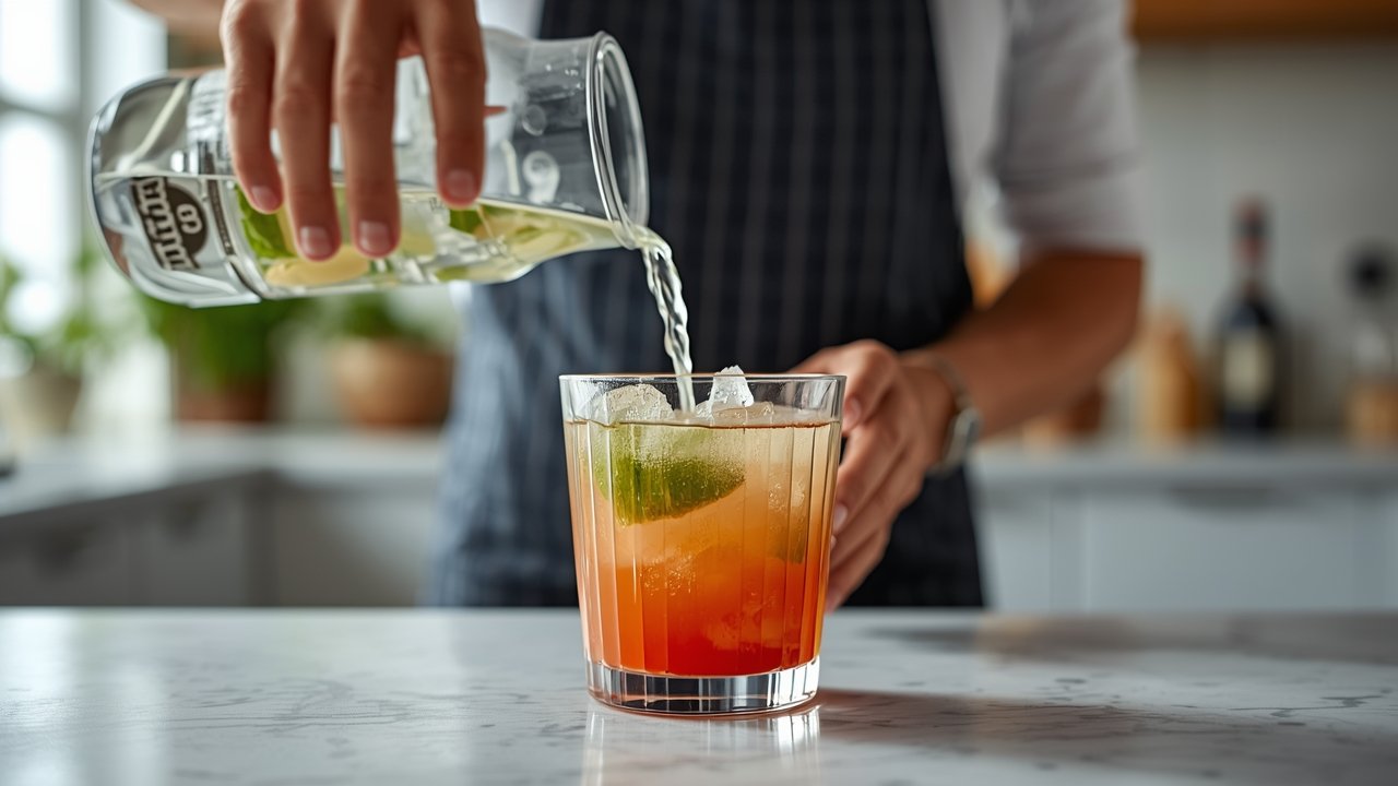 Step by step process of making vodka salad at home