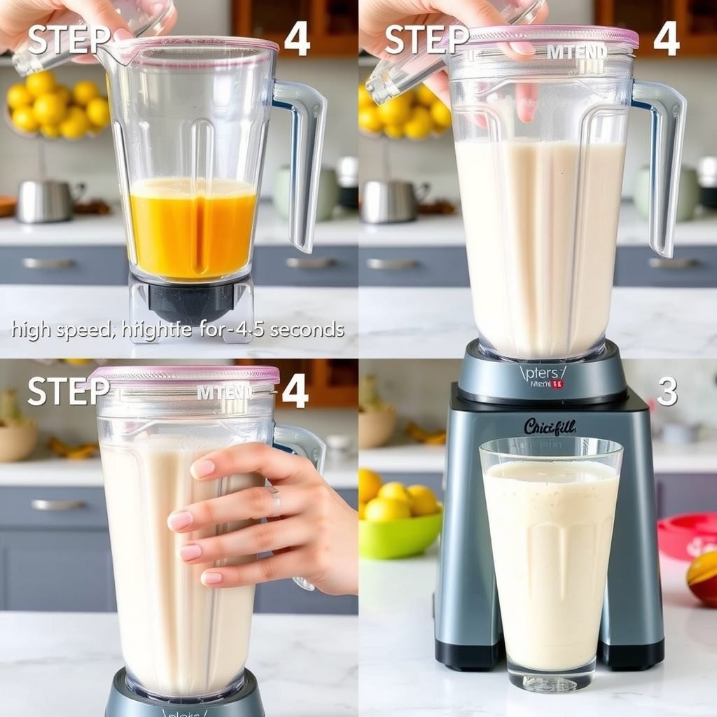 Step 4: making Copycat Chick-fil-A Peach Milkshake copycat recipe