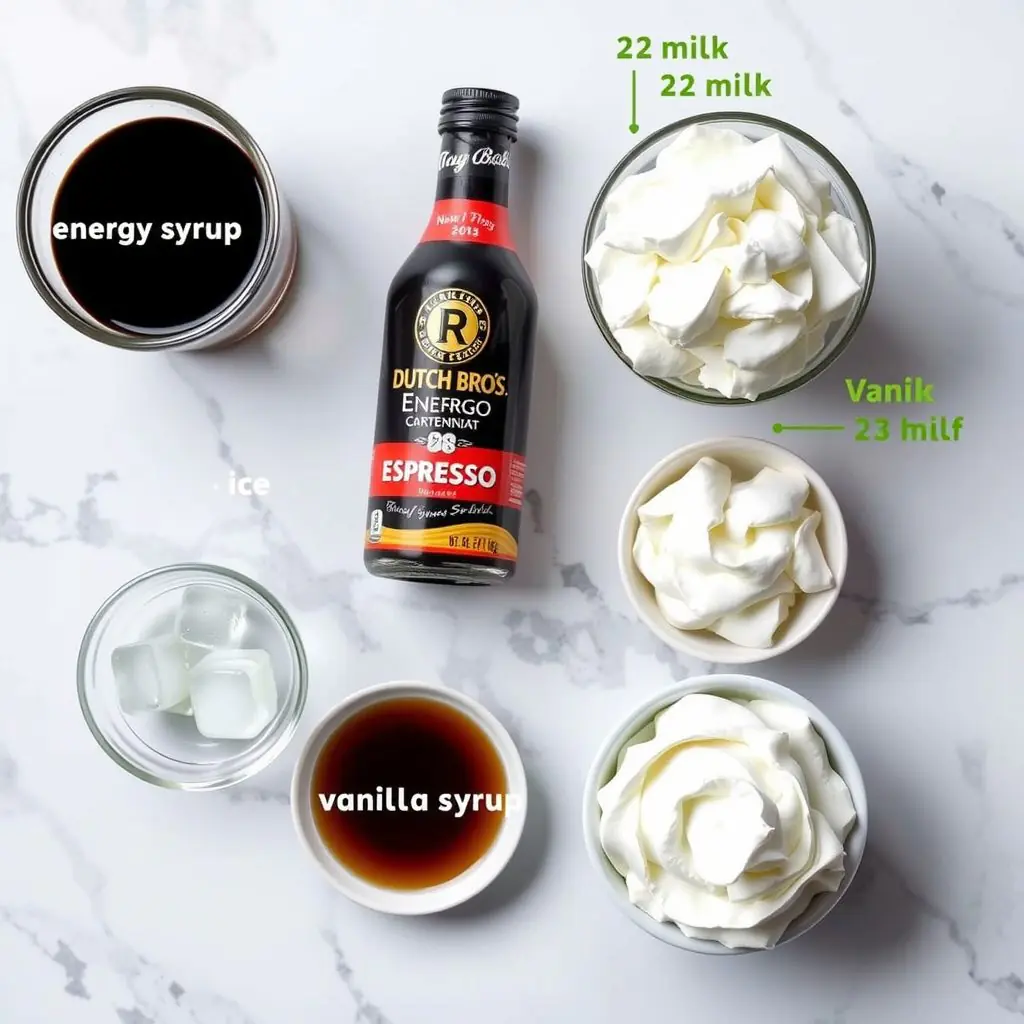 Ingredients for Copycat Dutch Bros Rebel Energy Drink copycat recipe