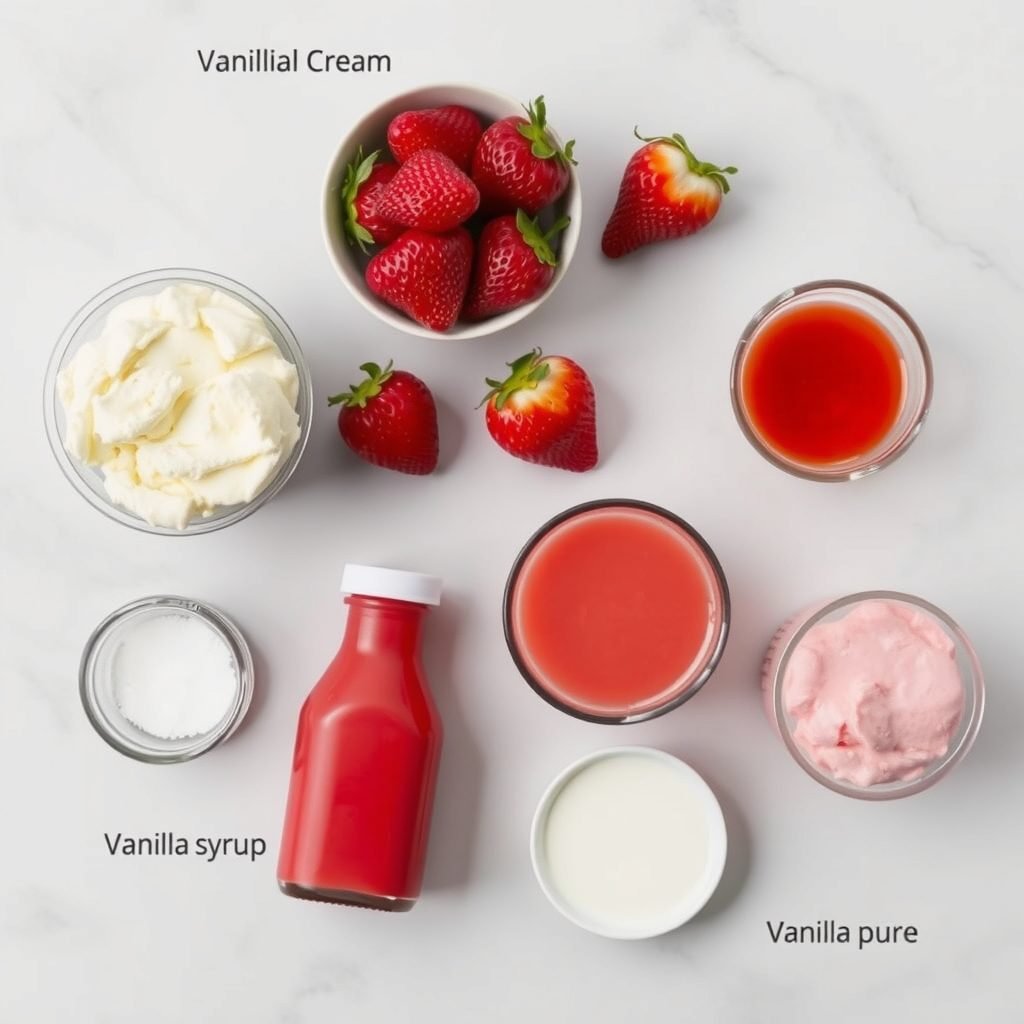 Ingredients for Copycat McDonald's Strawberry Shake copycat recipe