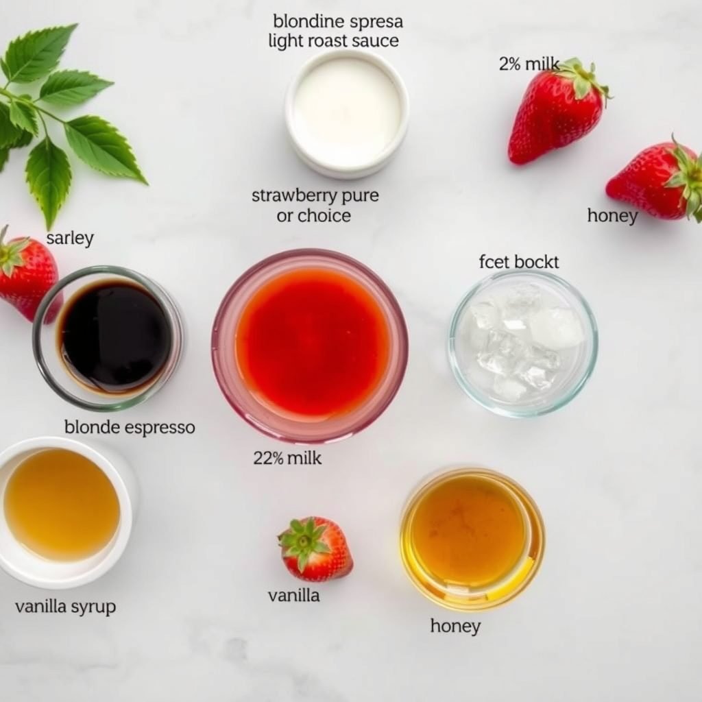 Ingredients for Copycat Starbucks Strawberry Blonde Espresso copycat recipe