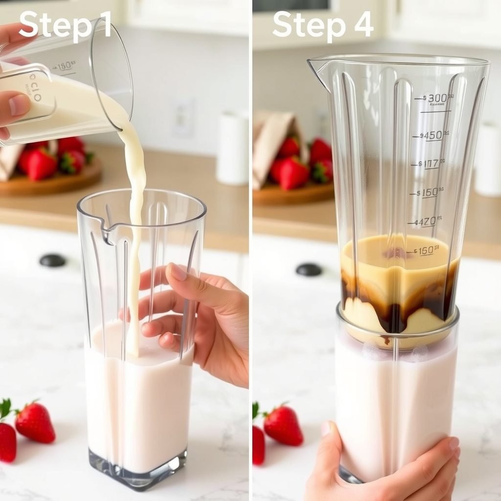 Step 1: making Copycat Starbucks Strawberry Shortcake Frappuccino copycat recipe