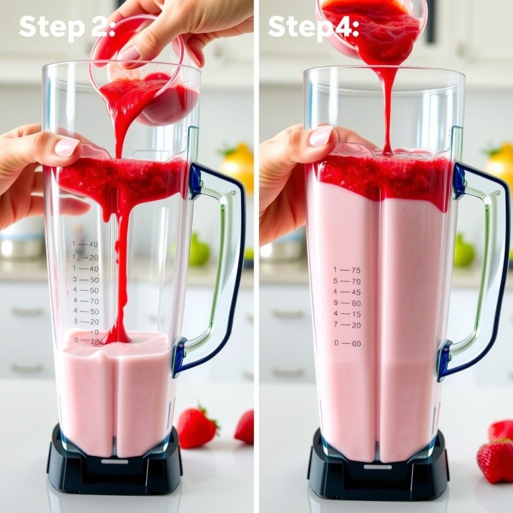 Step 2: making Copycat Starbucks Strawberry Shortcake Frappuccino copycat recipe