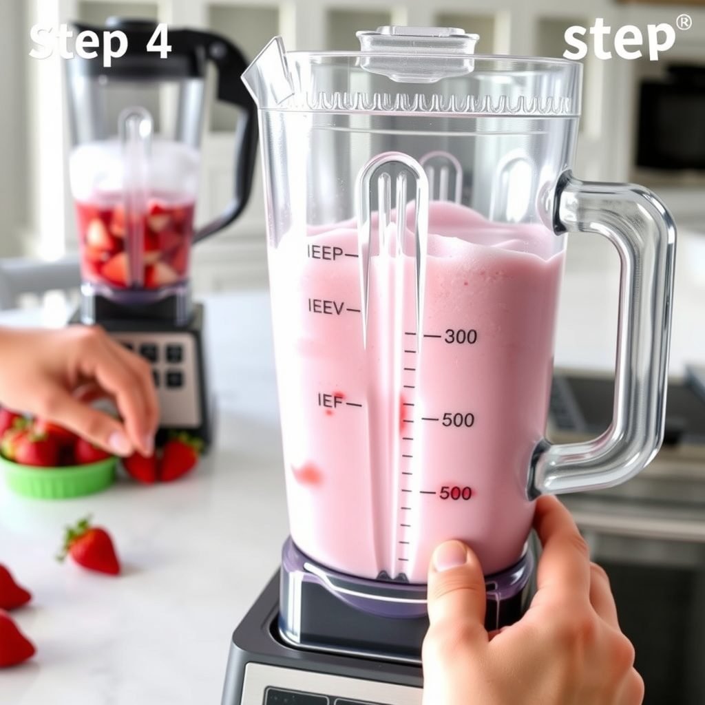 Step 4: making Copycat Starbucks Strawberry Shortcake Frappuccino copycat recipe