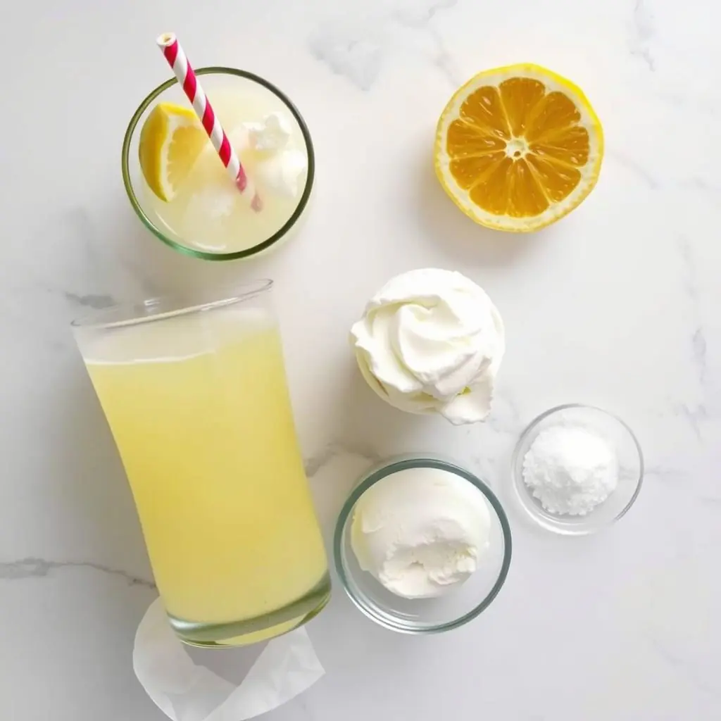Ingredients for Copycat Chick-fil-A Frosted Lemonade copycat recipe