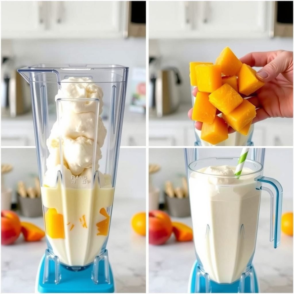 Step 2: making Copycat Chick-fil-A Peach Milkshake Recipe (spring seasonal) copycat recipe