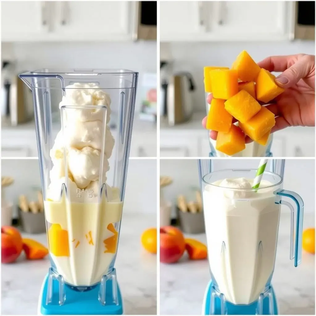 Step 2: making Copycat Chick-fil-A Peach Milkshake Recipe (spring seasonal) copycat recipe
