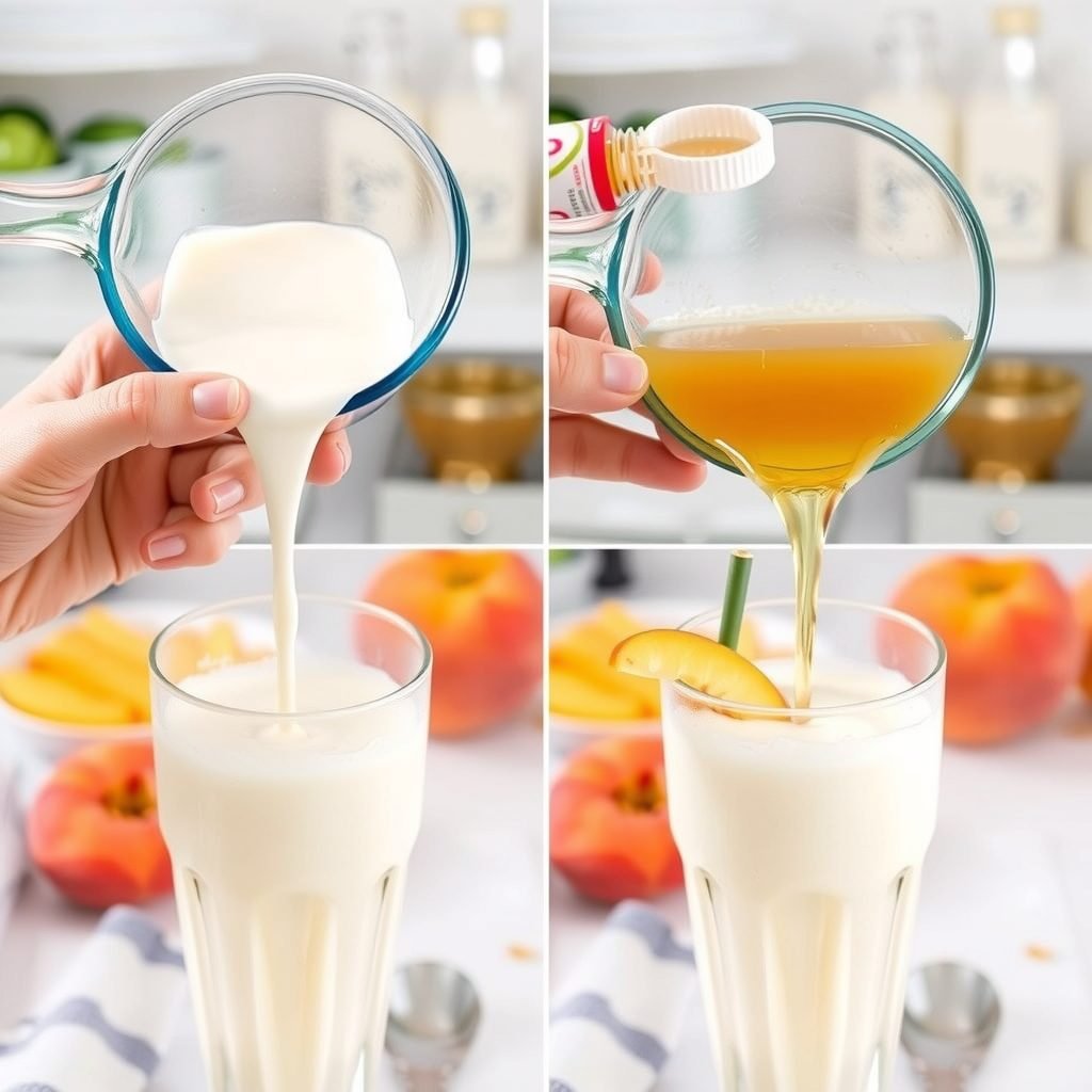 Step 3: making Copycat Chick-fil-A Peach Milkshake Recipe (spring seasonal) copycat recipe