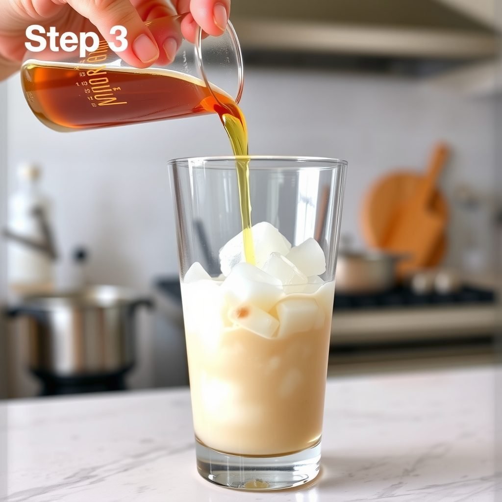 Step 3: making Copycat Dunkin' Iced Signature Latte Recipe copycat recipe