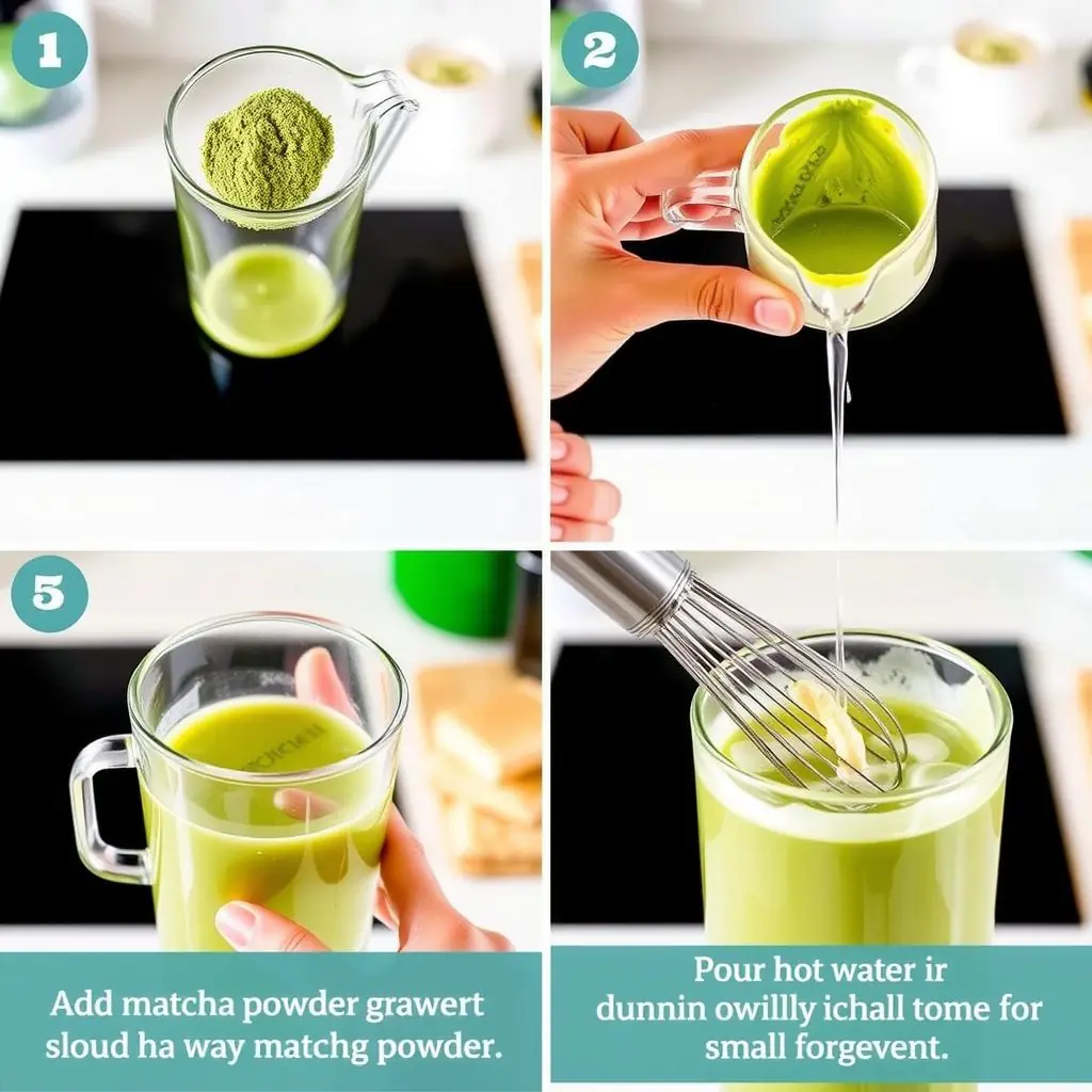 Step 1: making Copycat Dunkin Matcha Iced Latte copycat recipe