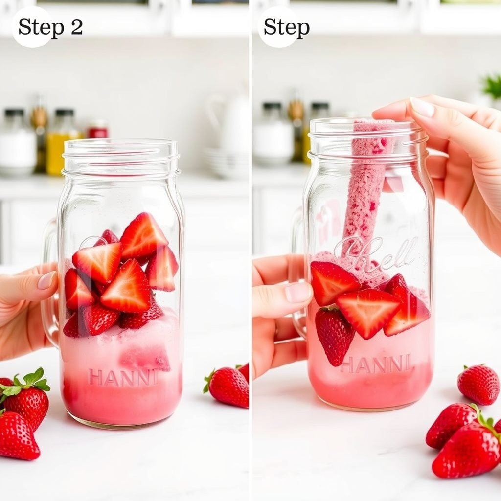 Step 2: making Copycat Dunkin' Strawberry Dragonfruit Refresher copycat recipe