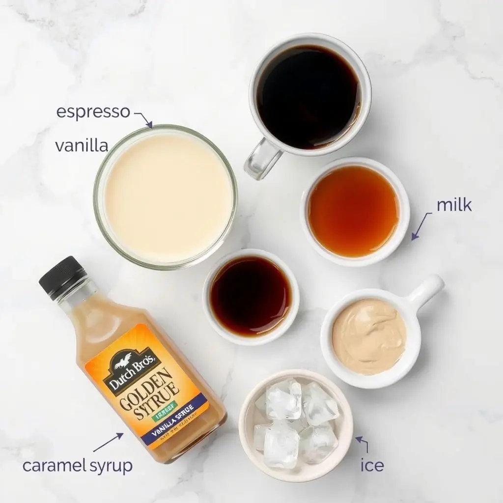 Ingredients for Copycat Dutch Bros Golden Eagle Espresso copycat recipe