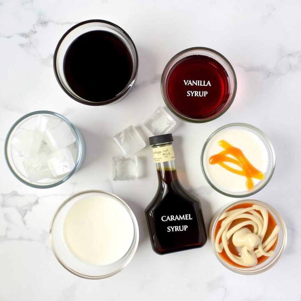 Ingredients for Copycat Dutch Bros Iced Coffee Recipe copycat recipe