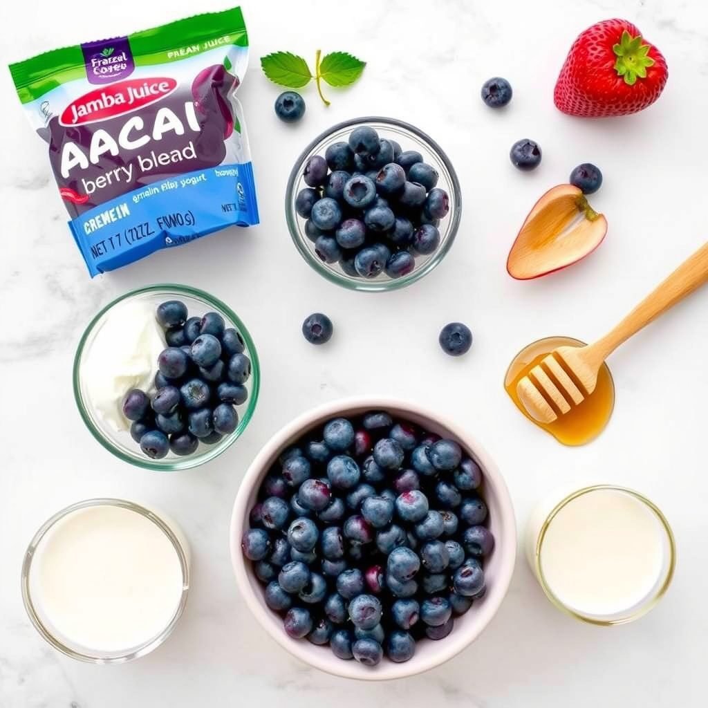 Ingredients for Copycat Jamba Juice Açai Berry Smoothie copycat recipe