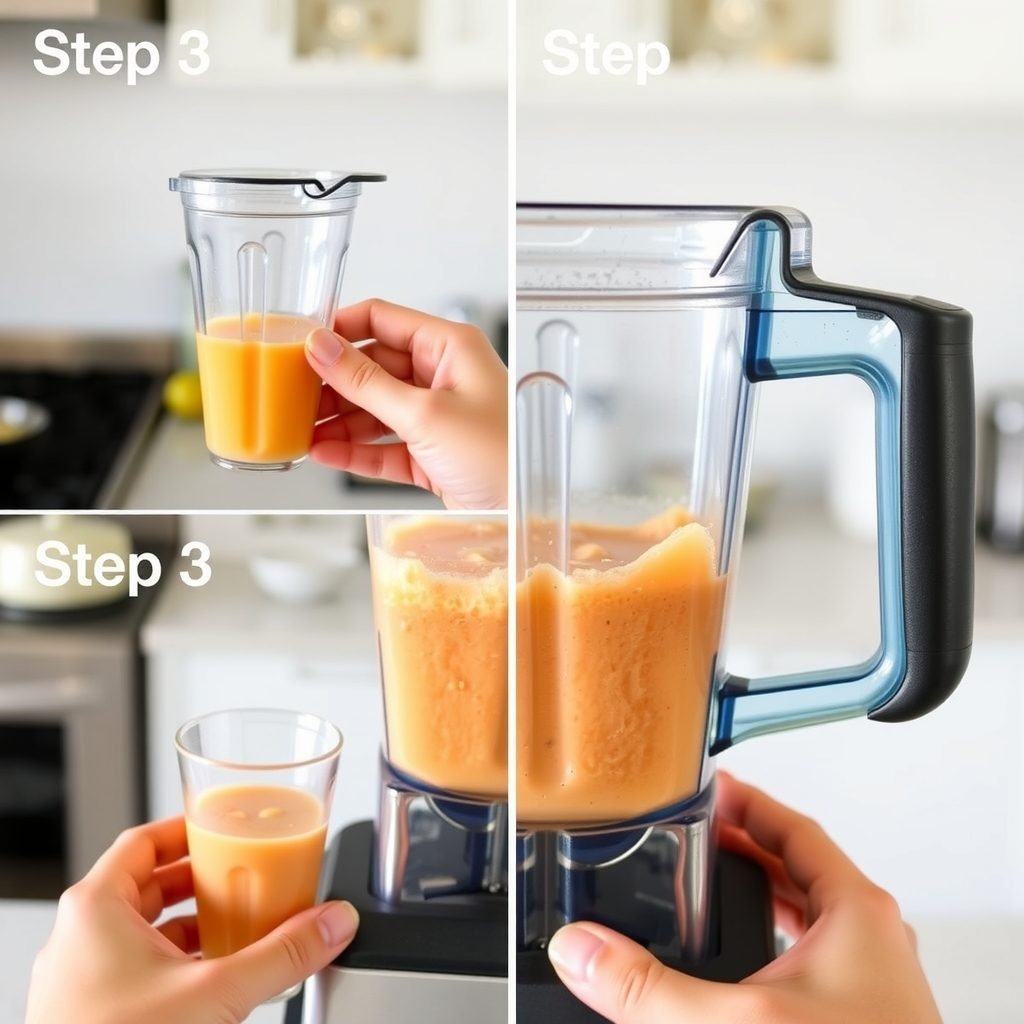 Step 3: making Copycat Panera Passion Papaya Smoothie copycat recipe