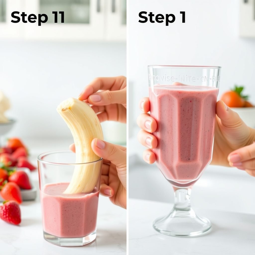 Step 1: making Copycat Panera Strawberry Banana Smoothie Recipe (spring trending) copycat recipe