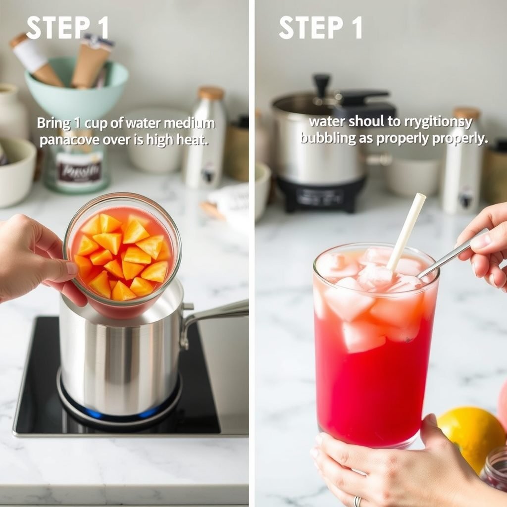 Step 1: making Copycat Starbucks Iced Passion Fruit Tea copycat recipe