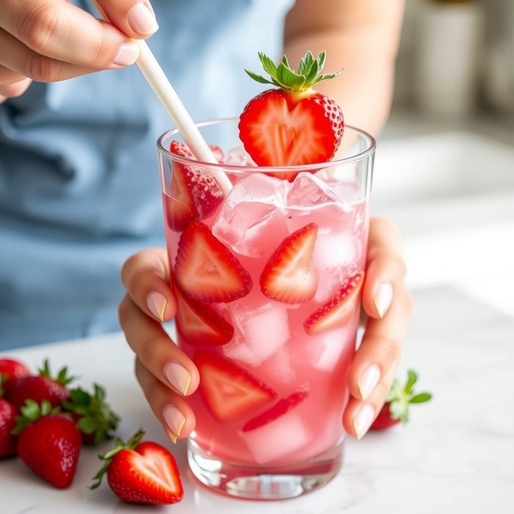Step 3: making Copycat Starbucks Pink Drink at Home copycat recipe