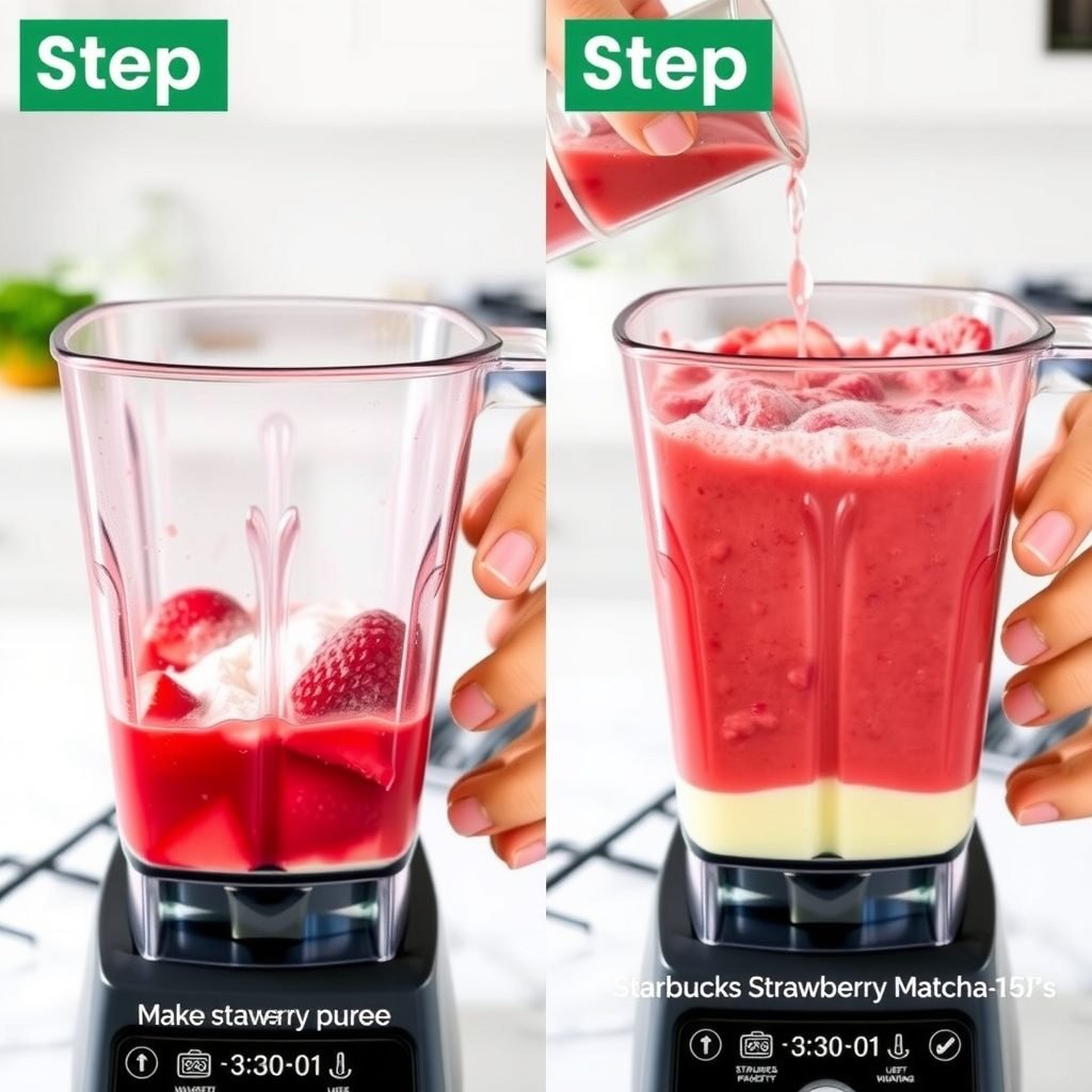 Step 1: making Copycat Starbucks Strawberry Matcha Latte copycat recipe