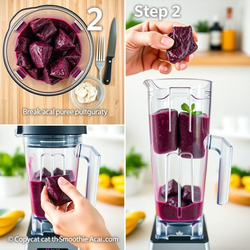 Step 2: making Copycat Tropical Smoothie Acai Bowl copycat recipe