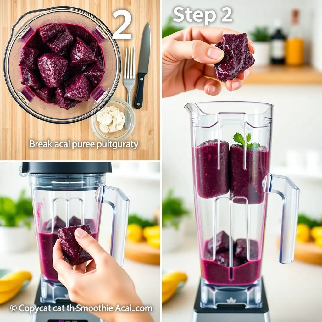 Step 2: making Copycat Tropical Smoothie Acai Bowl copycat recipe