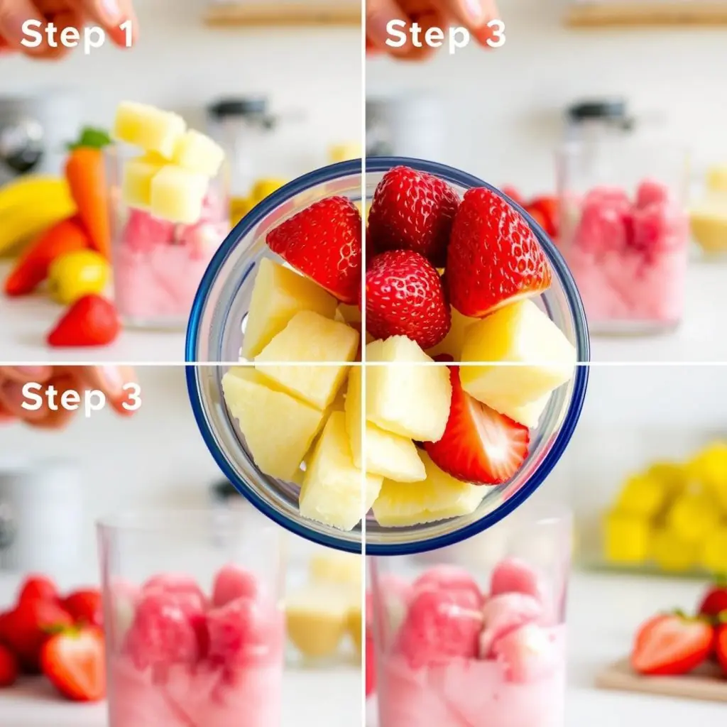 Step 3: making Copycat Tropical Smoothie Bahama Mama Recipe copycat recipe