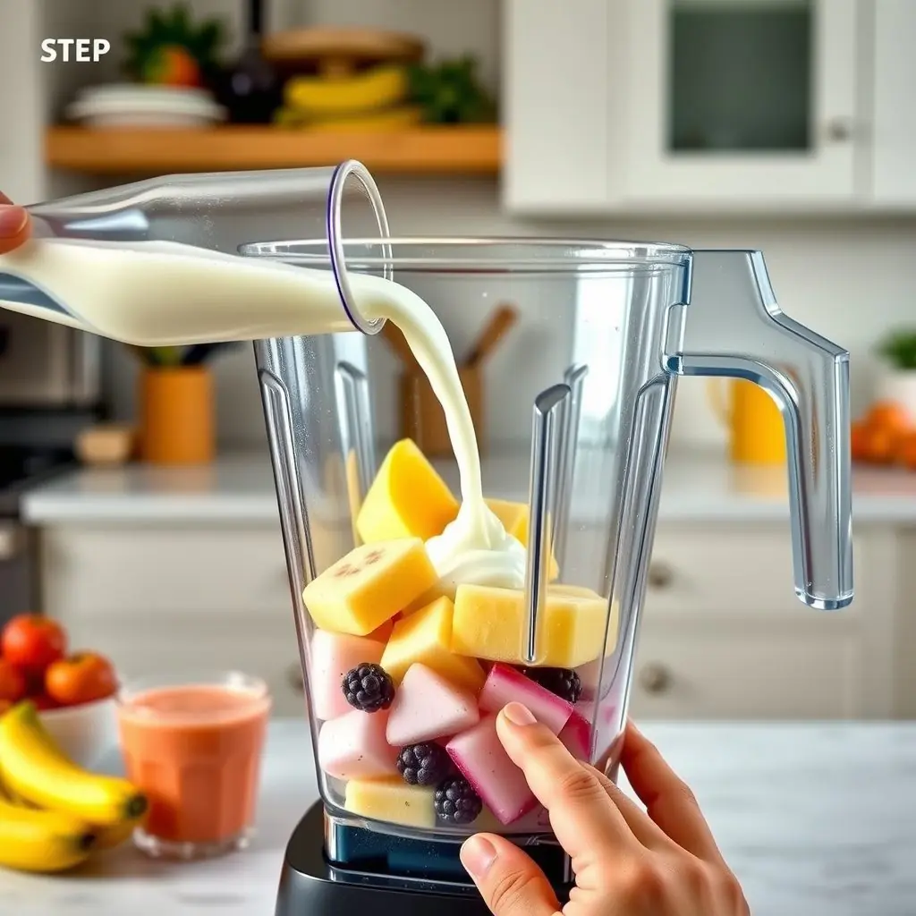 Step 4: making Copycat Tropical Smoothie Bahama Mama Recipe copycat recipe