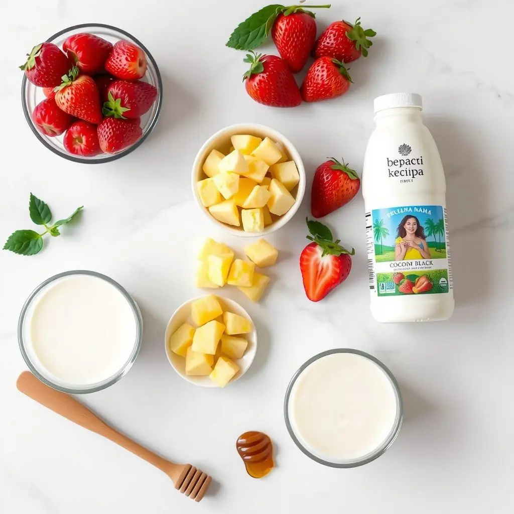 Ingredients for Copycat Tropical Smoothie Bahama Mama Recipe copycat recipe