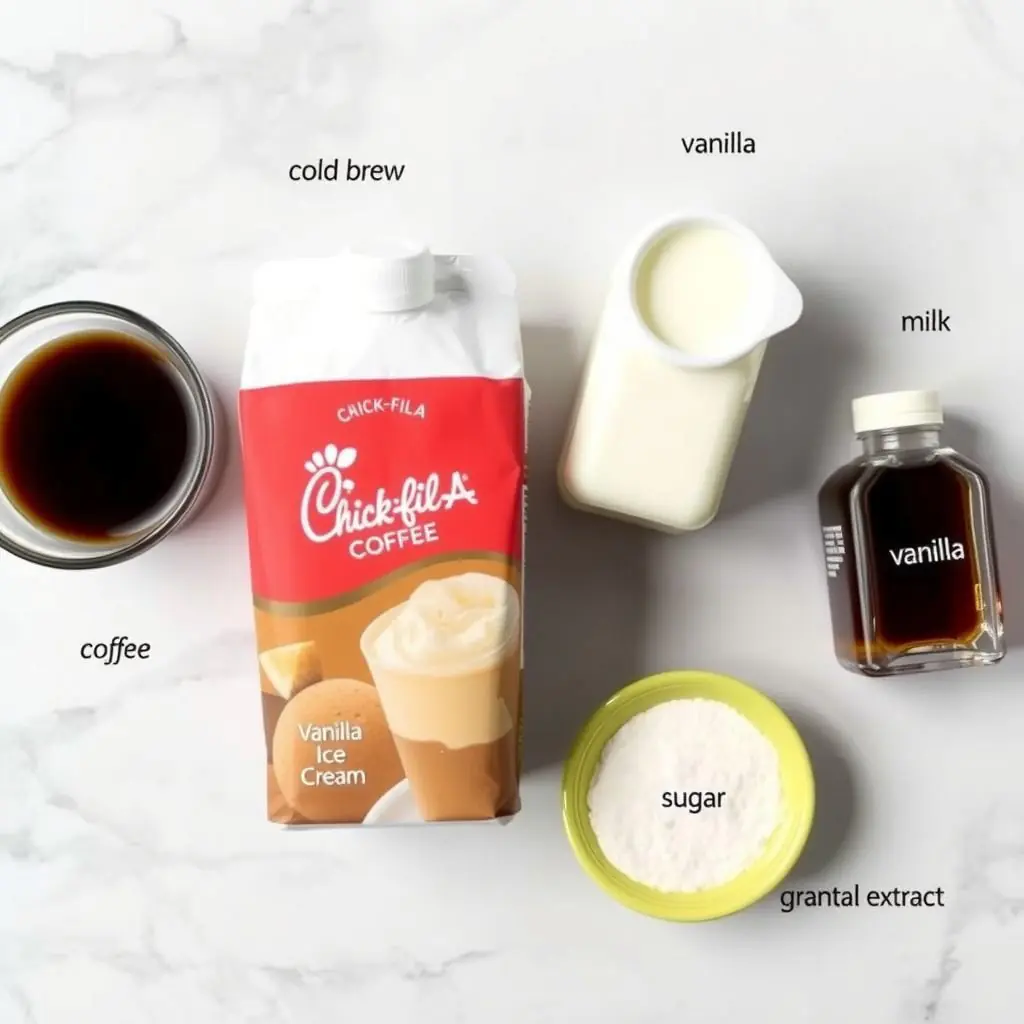 Ingredients for Copycat Chick-fil-A Frosted Coffee copycat recipe