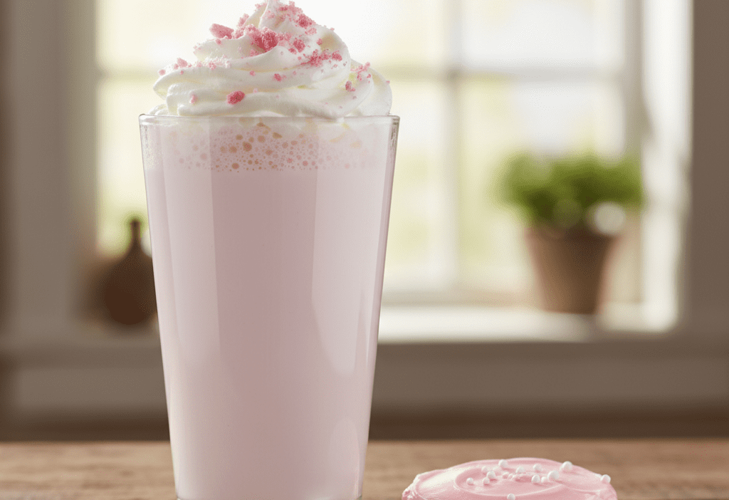 Copycat Crumbl Pink Sugar Cookie Milk Recipe — easy homemade copycat recipe