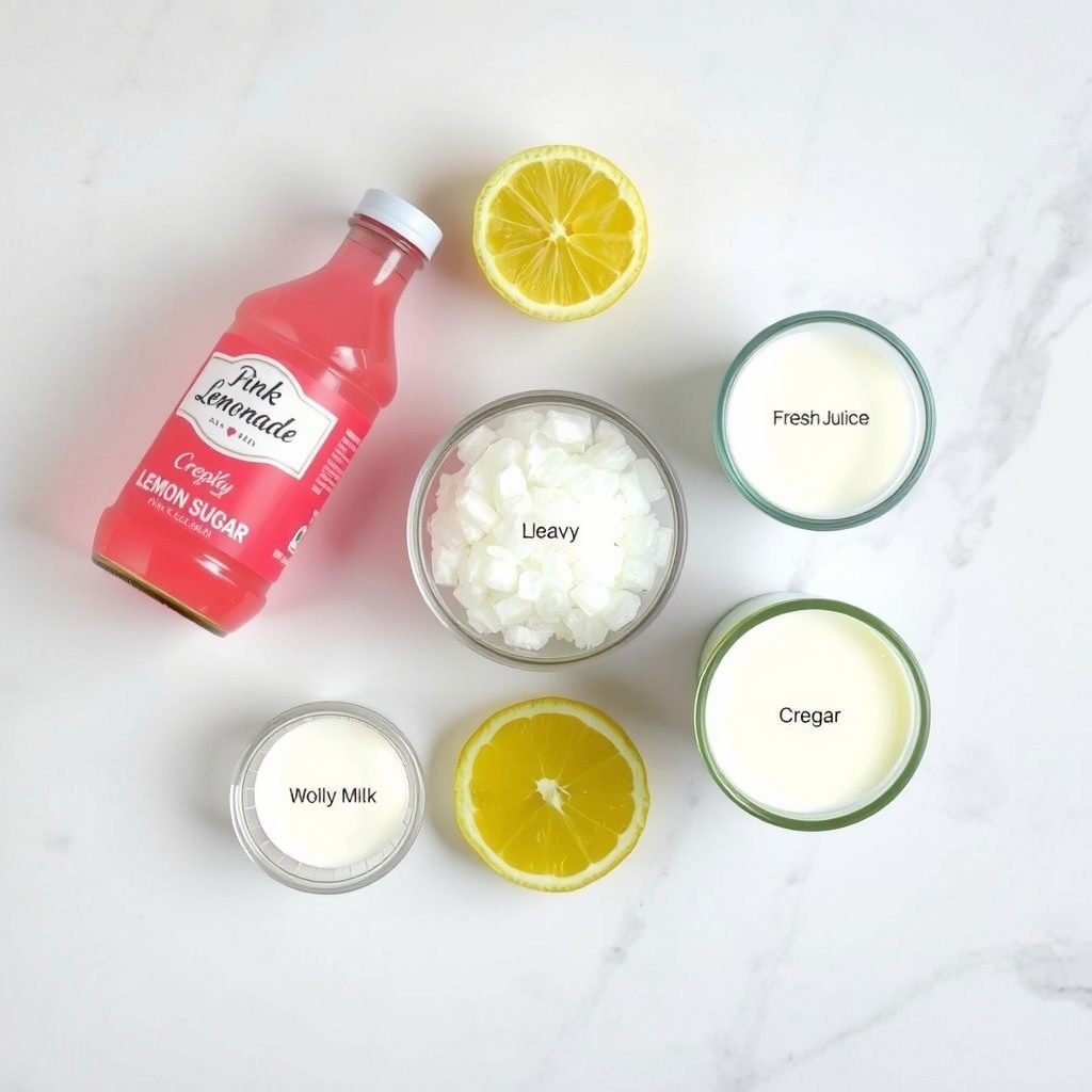 Ingredients for Copycat Crumbl Pink Sugar Lemonade copycat recipe