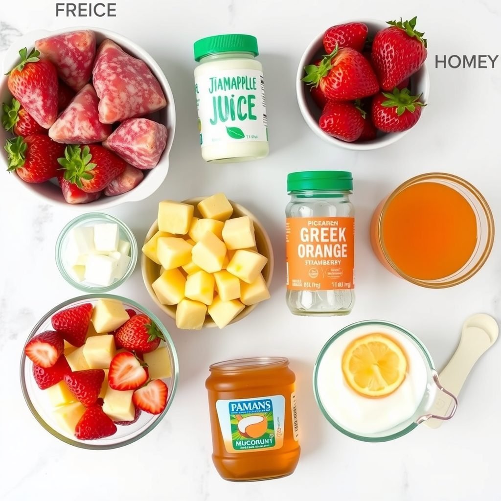 Ingredients for Copycat Jamba Juice Strawberry Recipe copycat recipe